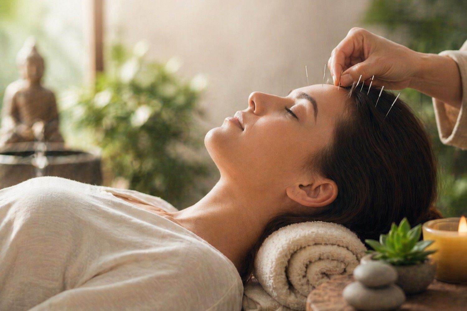 Acupuncture for Stress calming therapy and deep relaxation